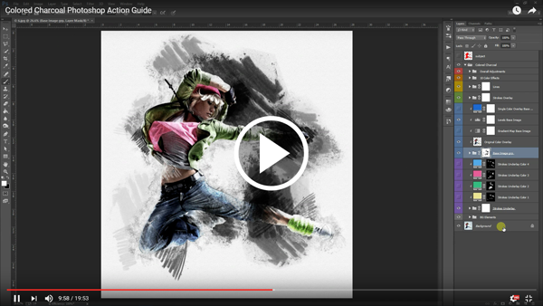 Colored Charcoal Photoshop Action - 1