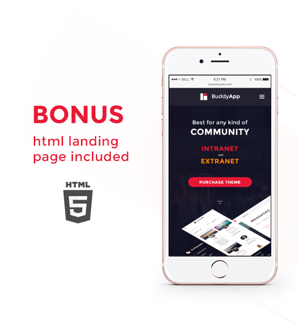 BuddyApp - Mobile First Community WordPress theme - 1