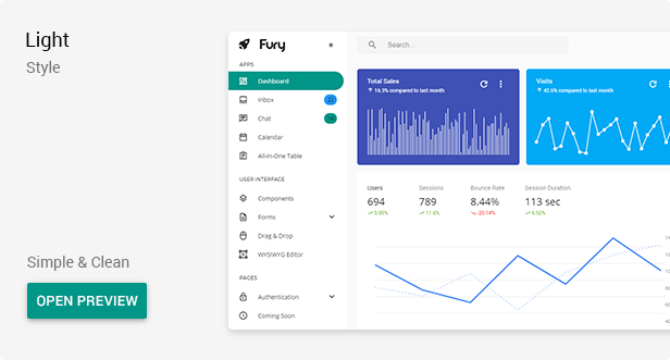 Fury - Angular 16+ Material Design Admin Template - 4