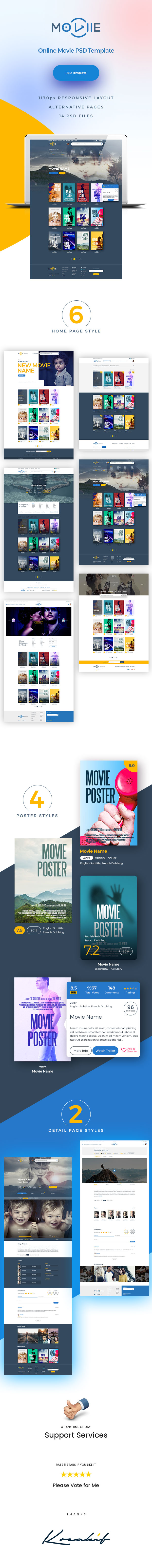 MOVIIE - Online Movie PSD Template - 1