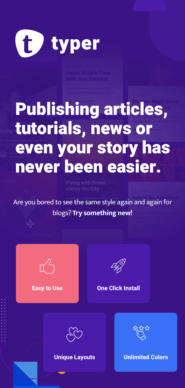 Typer - Multi Author Publishing WordPress Theme