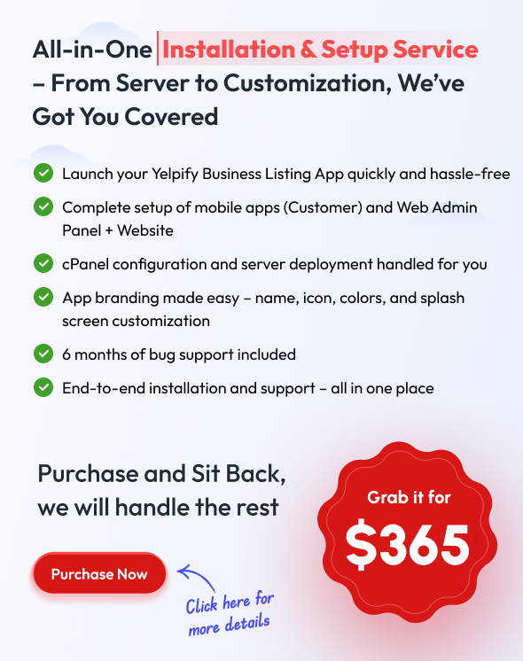 Yelpify – Yelp Clone | The No. 1 Business Listing Flutter app with admin panel and website - 2