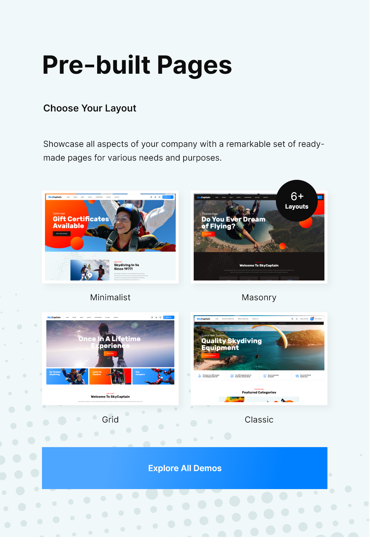 SkyCaptain | Skydiving & Extreme Sports WordPress Theme - 2