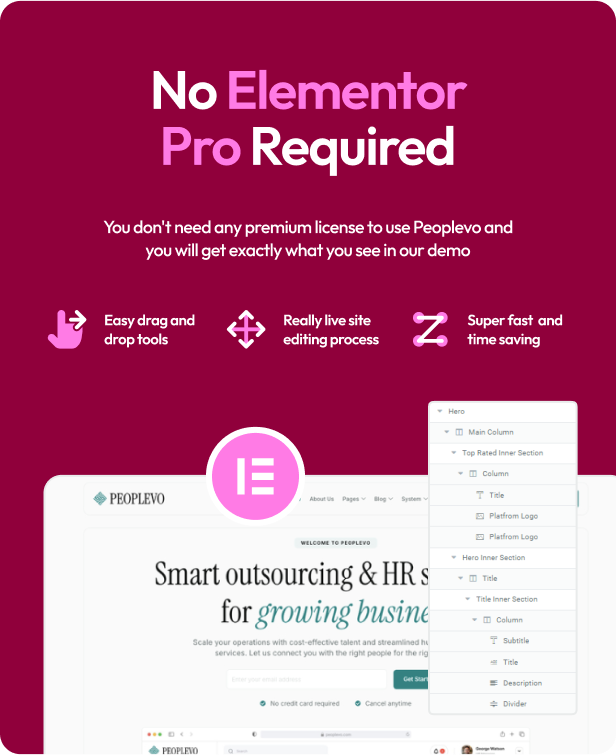 Peoplevo - Outsourcing Solution & Human Resource Elementor Template Kit - 2