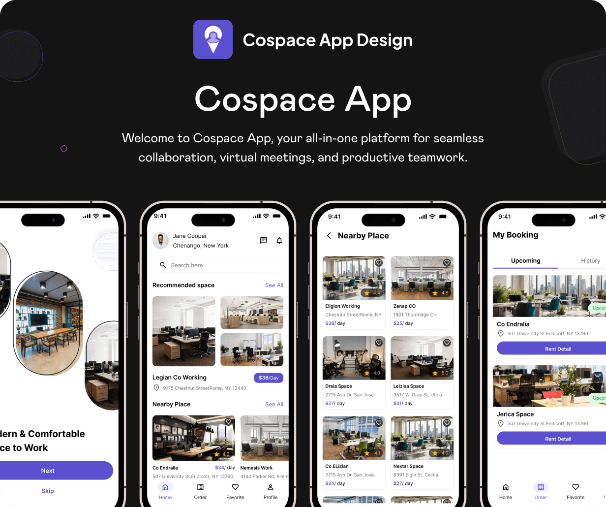 Spaces UI template | Coworking & Meeting Rooms App in Flutter | Book Workspaces App Template - 2