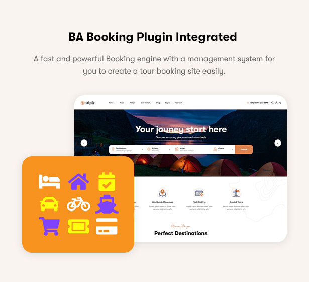 Triply - Tour Booking WordPress Theme - plugin đặt phòng