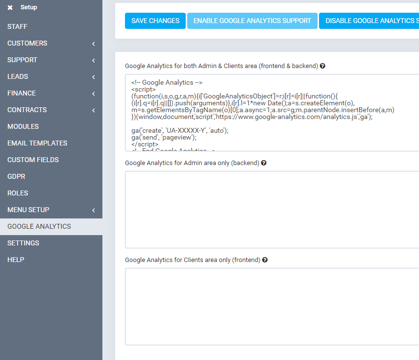 Módulo Google Analytics para Perfex CRM - 1