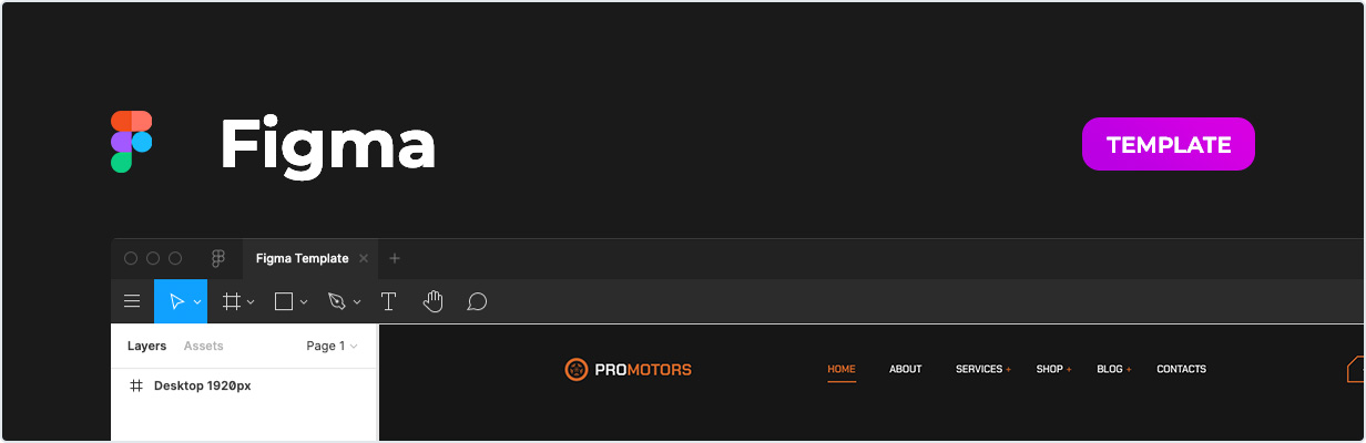 ProMotors – Car Service and Detailing Template for Figma