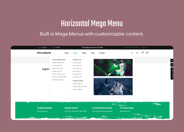  Horizontal Mega Menu