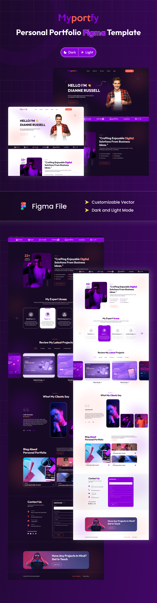 Myportfy - Personal Portfolio Website Figma Template