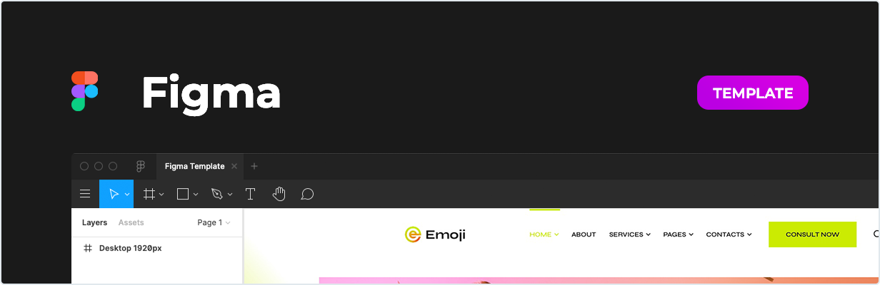 Emoji – Event Agency Template for Figma
