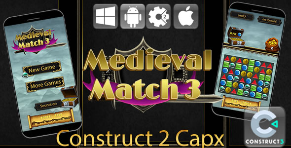 Medieval Match 3 - HTML5 Game (Capx) - CodeCanyon Item for Sale