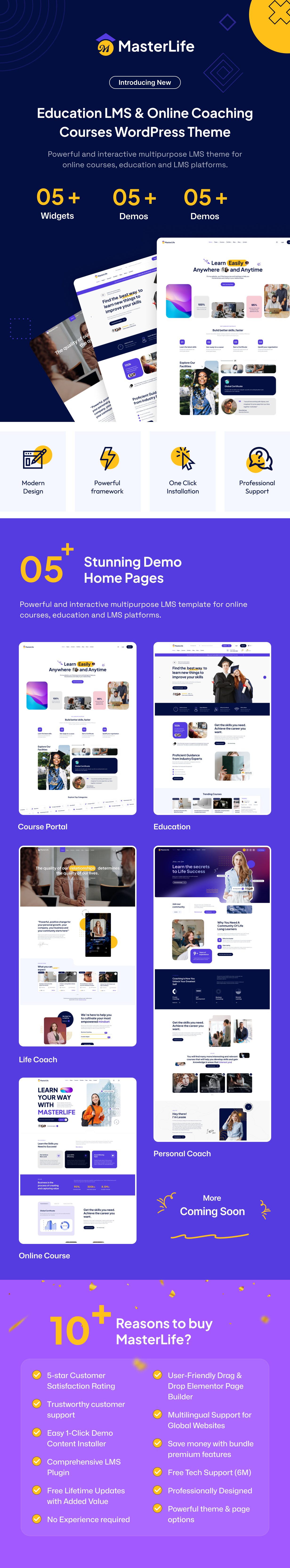 MasterLife - Education LMS & Online Coaching Courses WordPress Theme