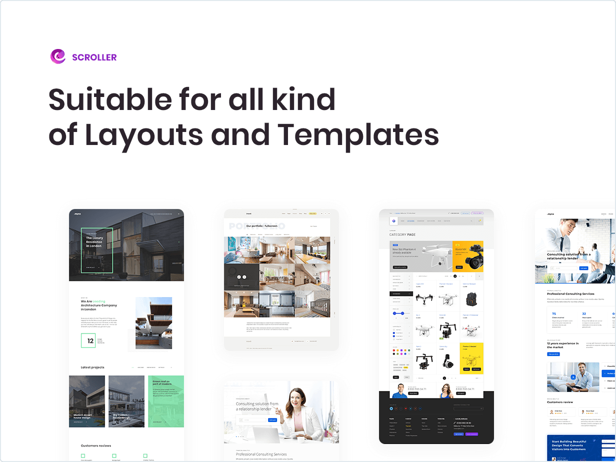 Suitable for all kind of Layouts and Templates
