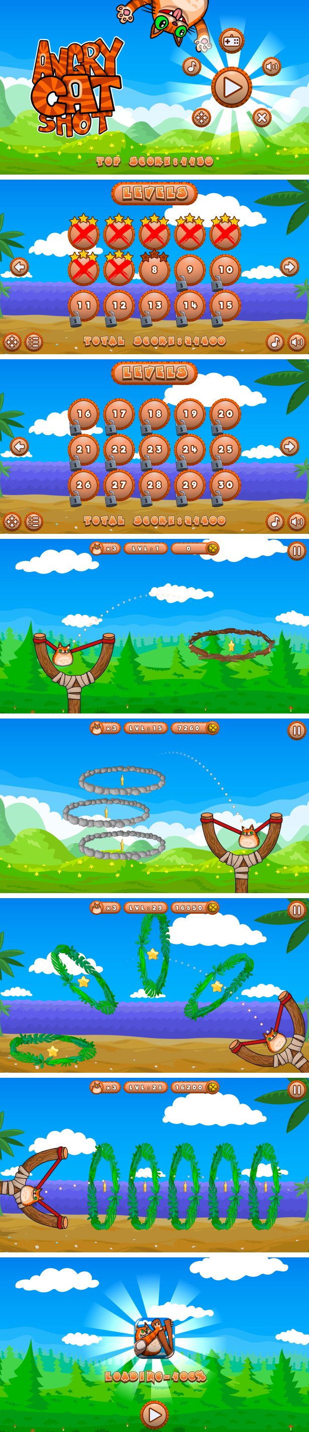 Angry Cat Shot - HTML5 Game 30 Levels + Mobile Version! (Construct 3 | Construct 2 | Capx) - 3