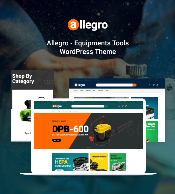 Allegro The best Equipment Elementor WordPress Theme