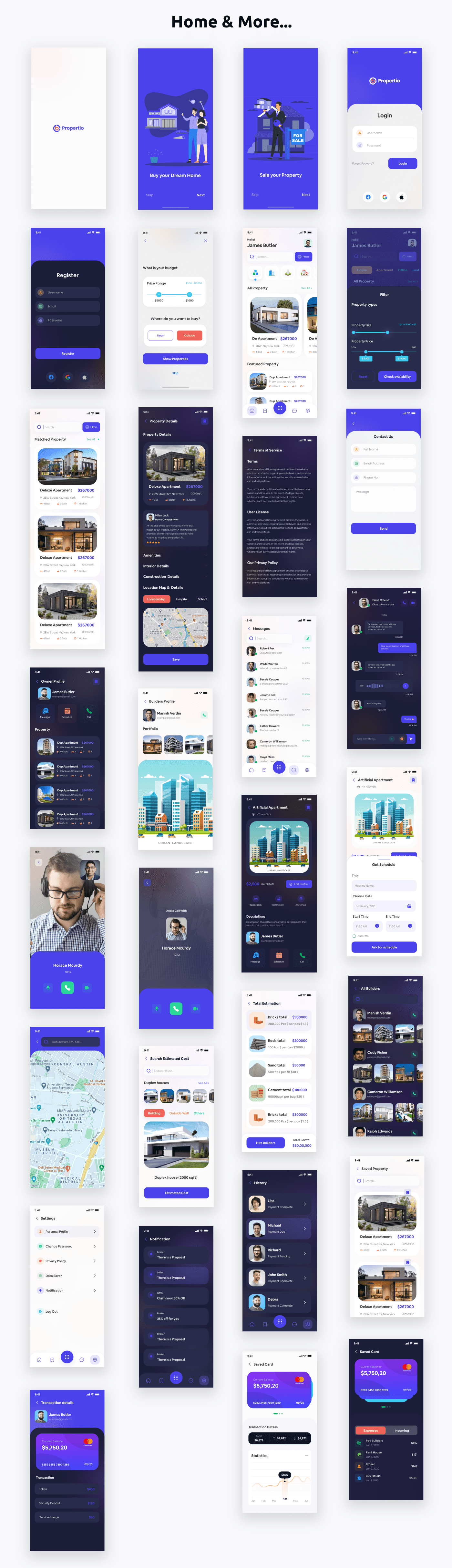 Real Estate App ANDROID + IOS + FIGMA + 3D Blend Icons |ReactNative CLI UI Kit | Propertio - 2