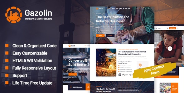 Gazolin - Industry & Manufacturing HTML Template - Business Corporate