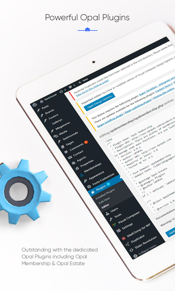 Powerful Opal Plugins in Parahouse Real Estate WordPress Theme