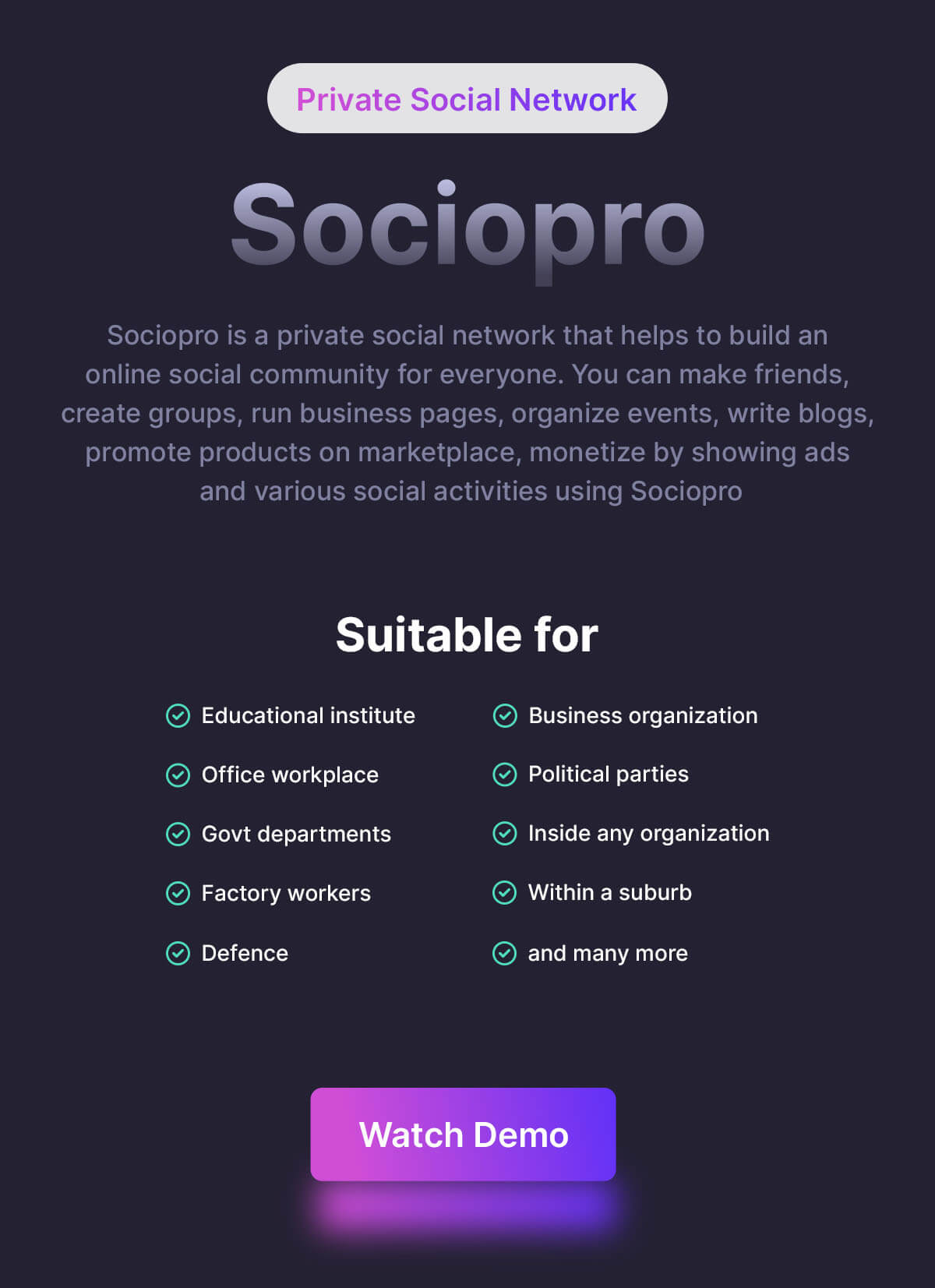 Sociopro - Laravel Private Social Network - 6