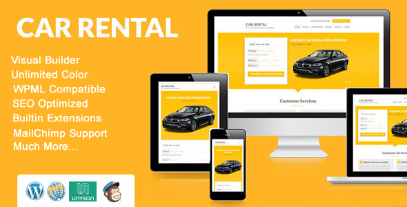 Car Rental WordPress Theme Landing Page - Business Corporate