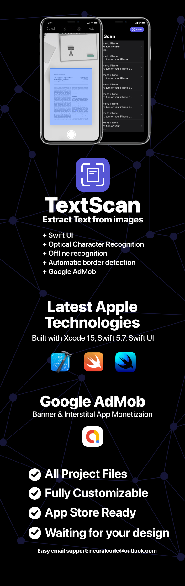 TextScan OCR SwiftUI App - Extract text from documents - 1