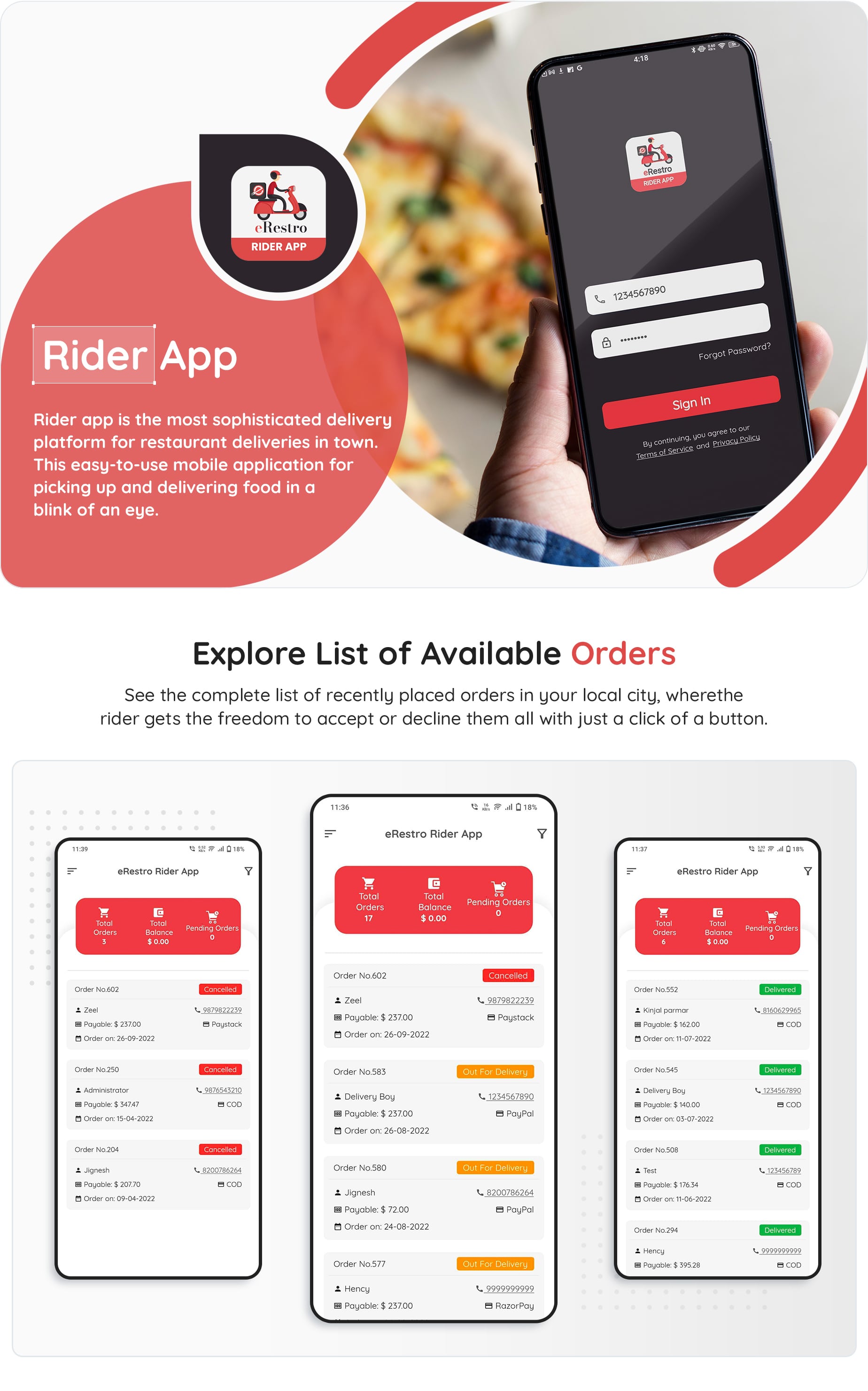 eRestro - Multi Restaurant Flutter App | Food Ordering App with Admin Panel & Restaurant Panel - 23