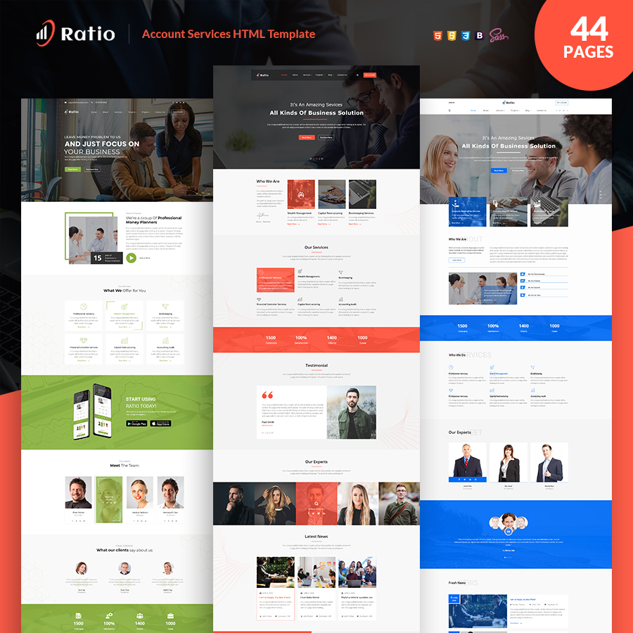 Ratio Account Services HTML Template - 1