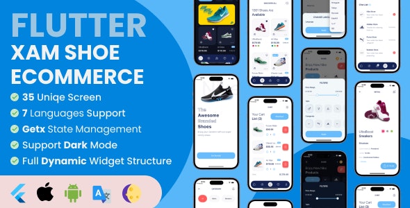 Flutter Xam Shoe Commerce App - Flutter