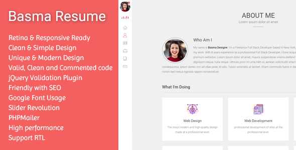 Basma Resume / CV Template + RTL