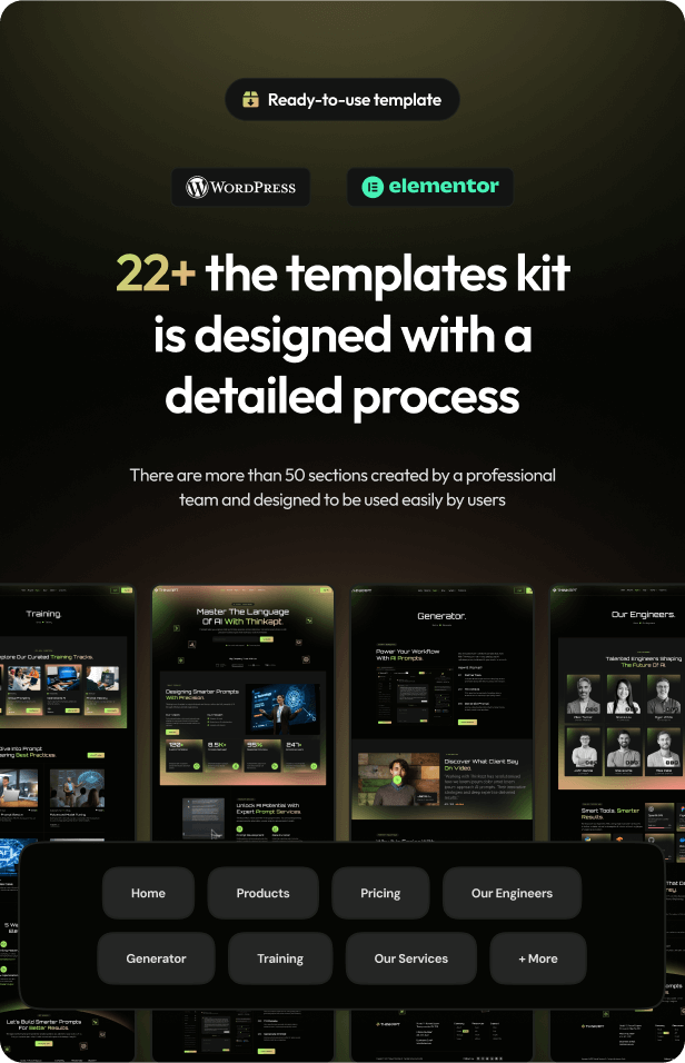 Thinkapt - AI Prompt Engineering Elementor Template Kit - 3