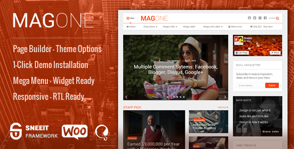 MagOne ­ Responsive Magazine & News WordPress Theme