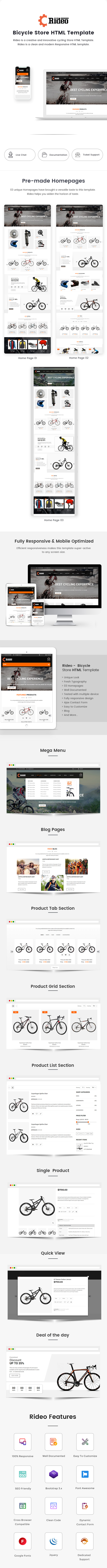 Rideo - Bicycle Store HTML Template
