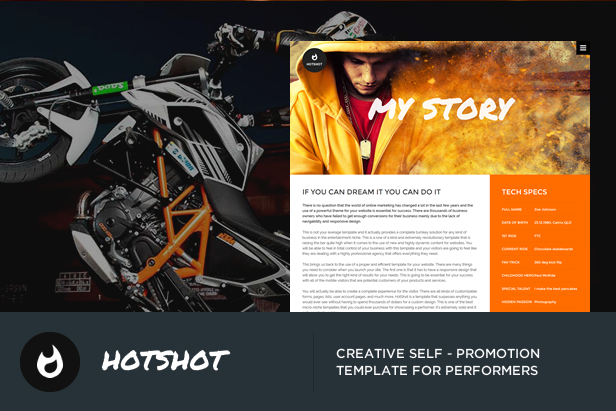 HotShot - Self Promotion HTML Template