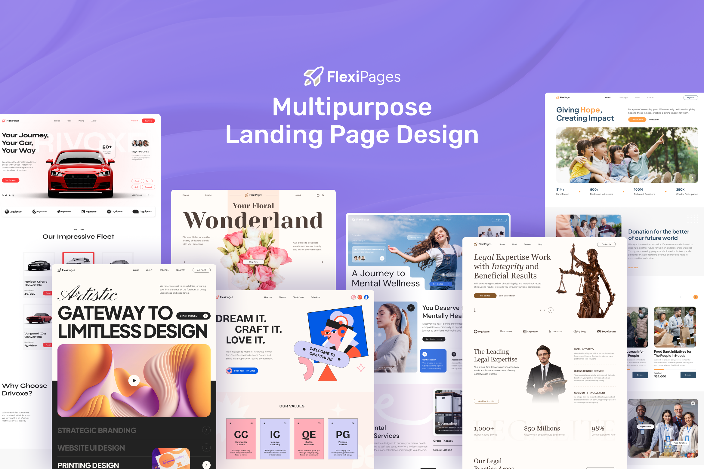 FlexiPages - Multipurpose Landing Page Design UI Bundle - 8