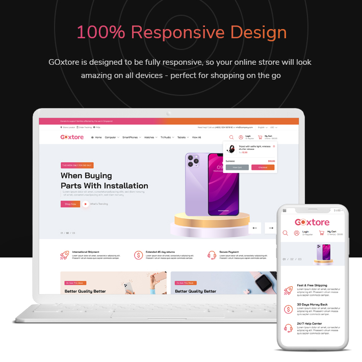 GOxtore - Electronics Store Elementor WooCommerce WordPress Theme