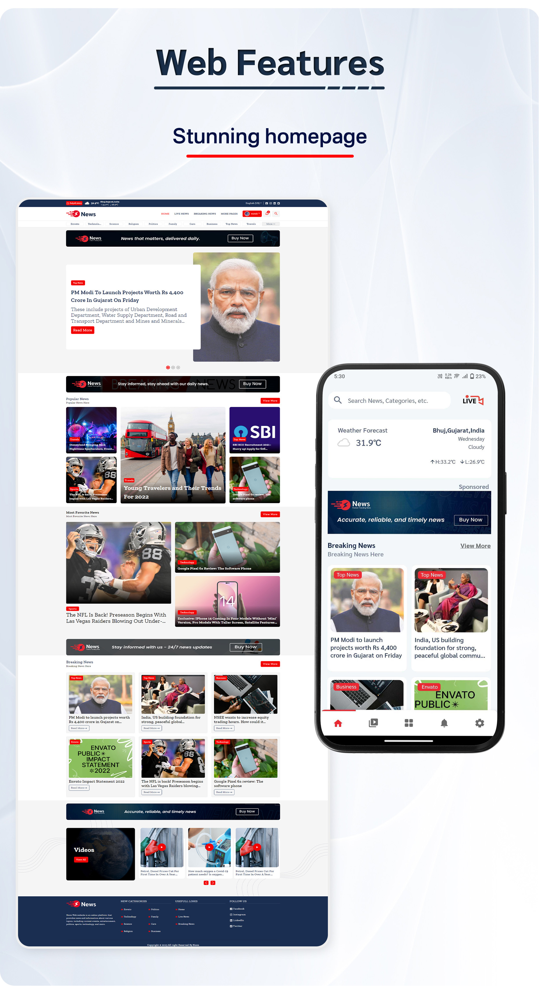 Aplicativo de notícias e Web -Flutter News App para Android e IOS |  Site de notícias com painel de administração - 19
