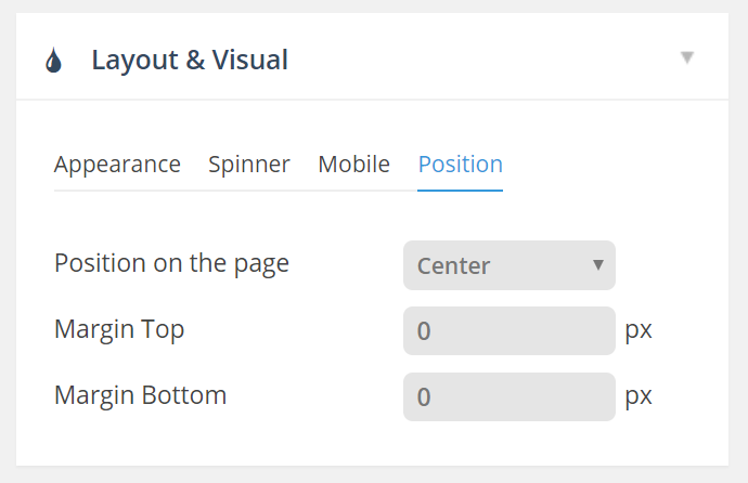 revolution slider position settings