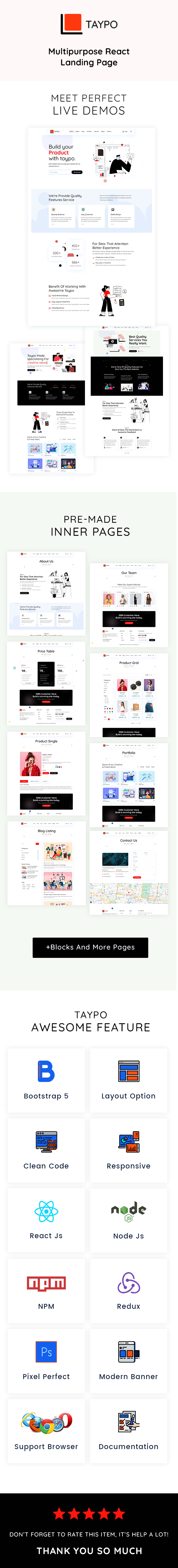 Taypo - Multipurpose React Landing Page - 3