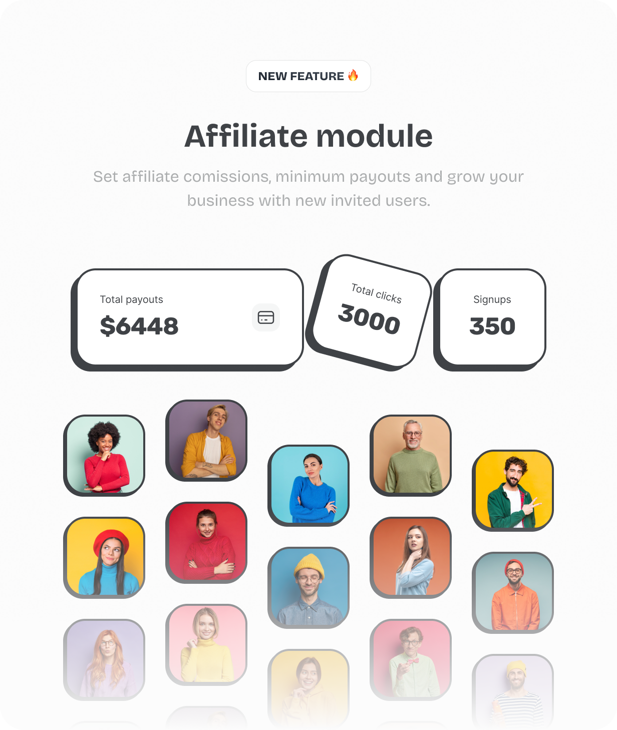 Set affiliate comissions, minimum payouts and grow your business with new invited users.  @heyaikeedo #aikeedo