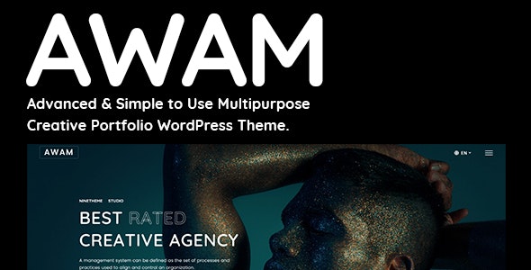 Awam - Thème WordPress pour agence de portfolio créatif Elementor Free / Pro