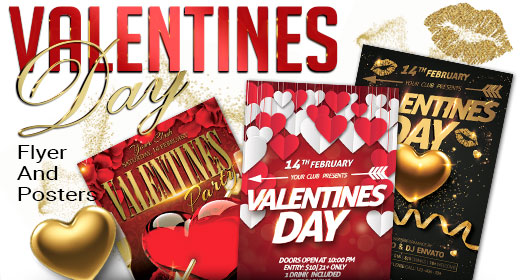 Valentines Day Party Flyer And Poster