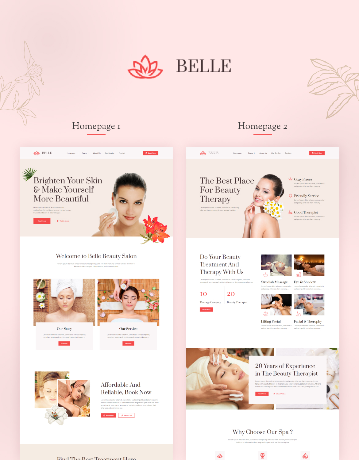 Belle - Spa Massage & Wellness Elementor Template Kit - 1