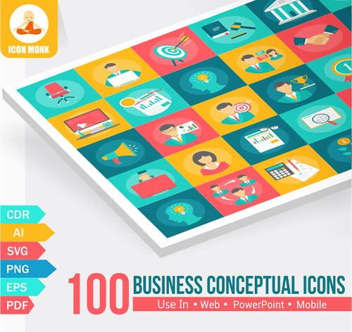 100 Business conceptual Icons