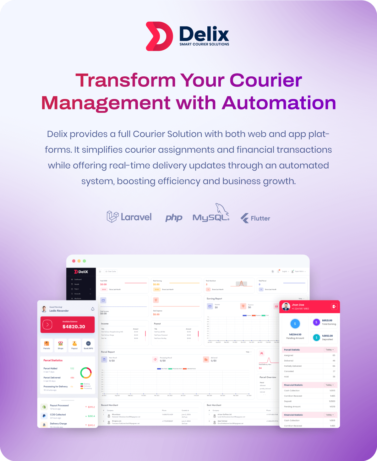 Delix Courier - Parcel Delivery and Courier Management System - 1