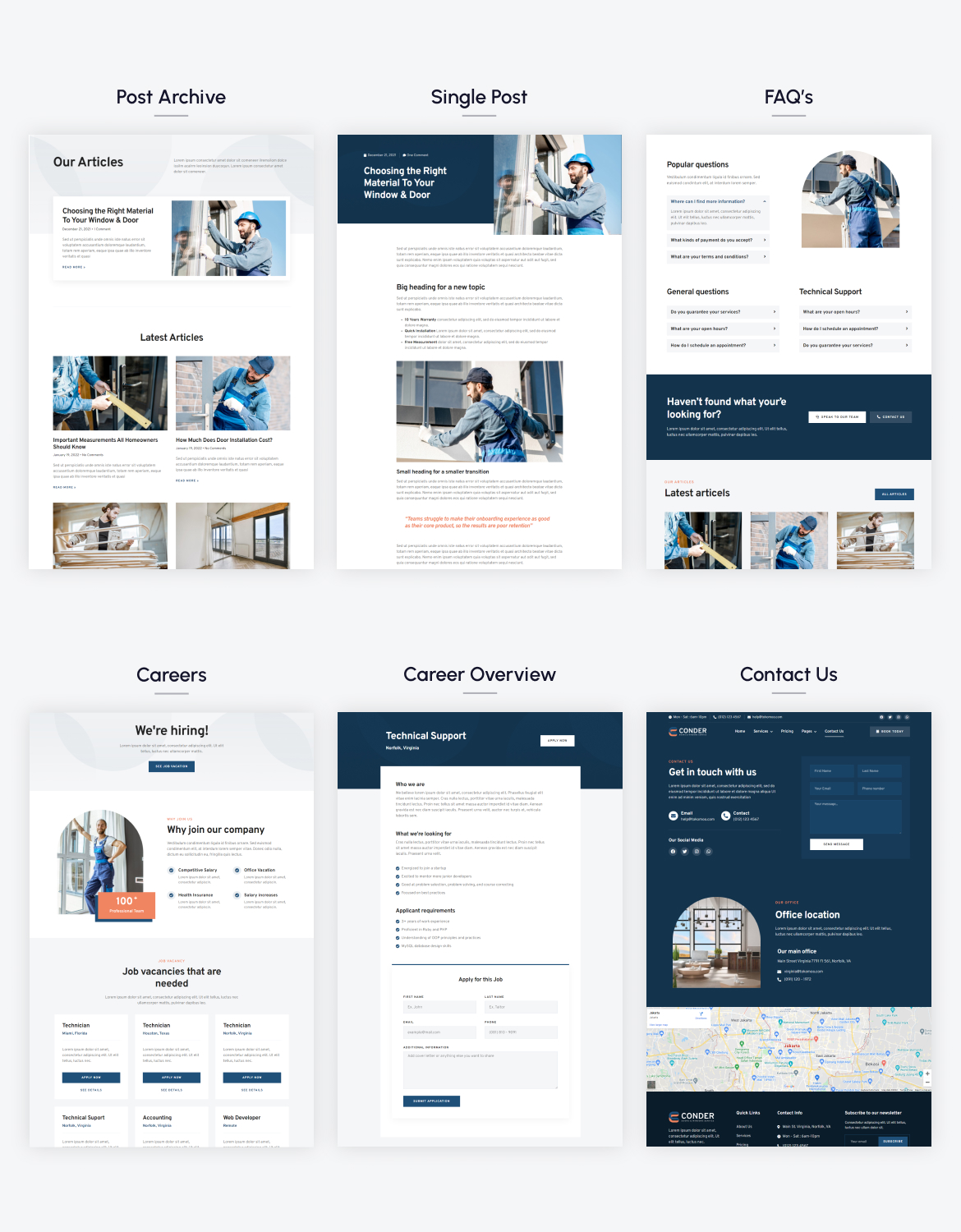 Conder | Doors & Windows Service Elementor Template Kit - 2