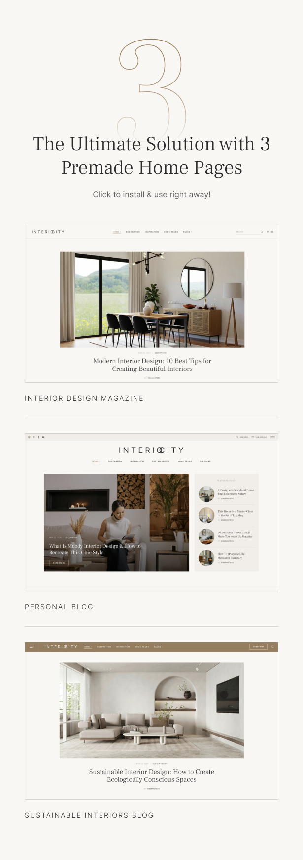 Interiocity - Home Decor Blog and Interior Design Magazine WordPress Theme