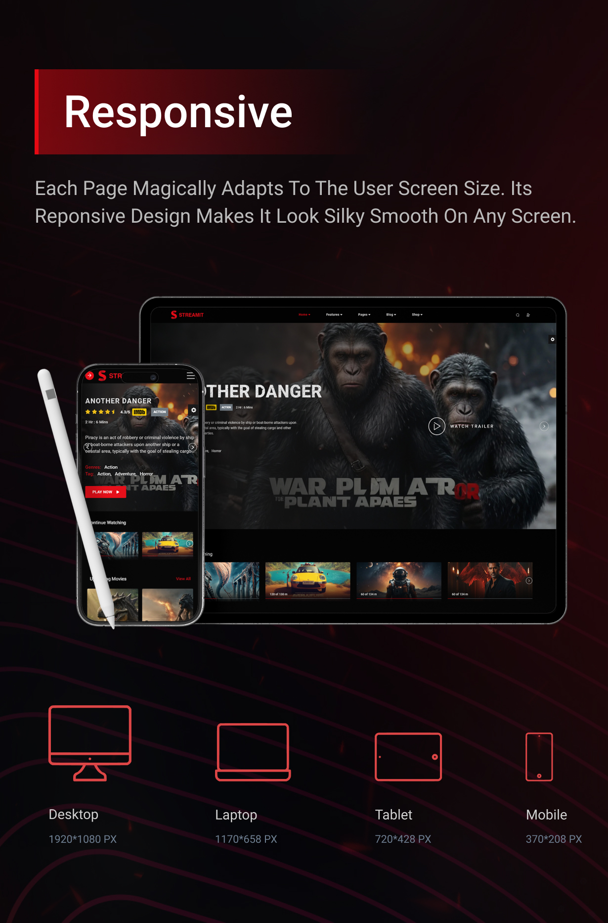 Streamit | Video Streaming VueJS, React JS, Laravel, HTML Admin Template + RTL