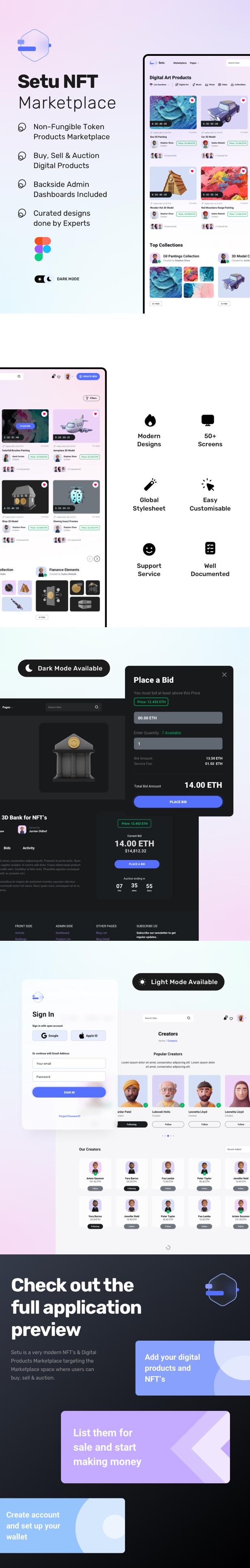 Setu - Figma NFT Marketplace with Admin Dashboards - 1