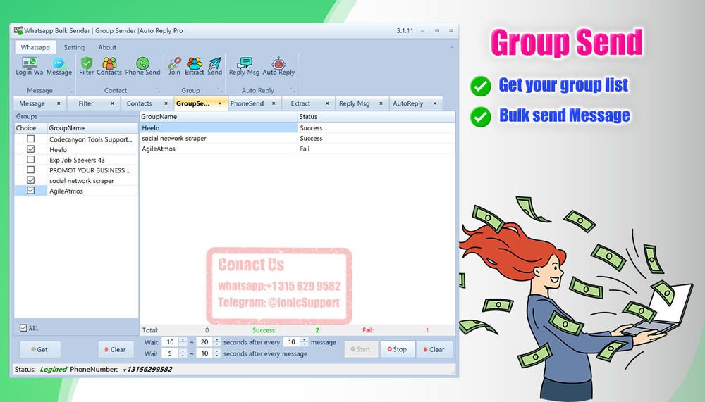 Whatsapp Bulk Sender | Group Sender |Auto Reply +License KeyGen App-Full Reseller